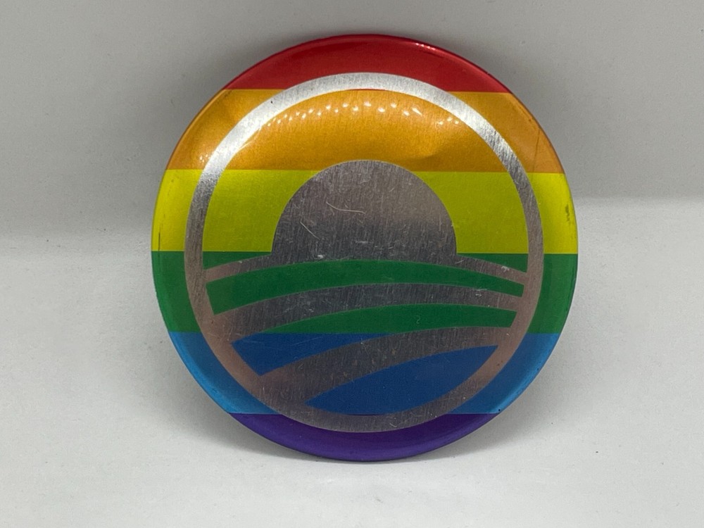 Barrack Obama Logo LGBT Pride Pinback Button