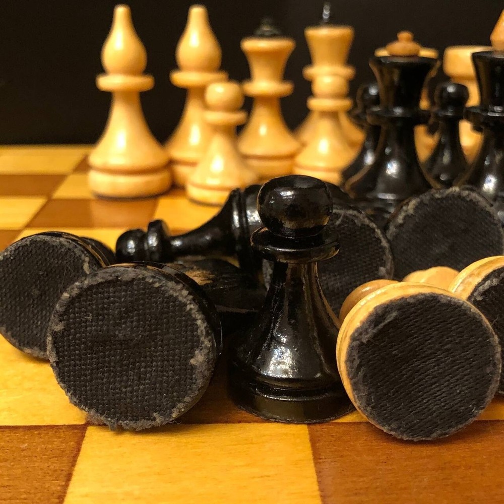 Vintage soviet Wood Chess 1960s