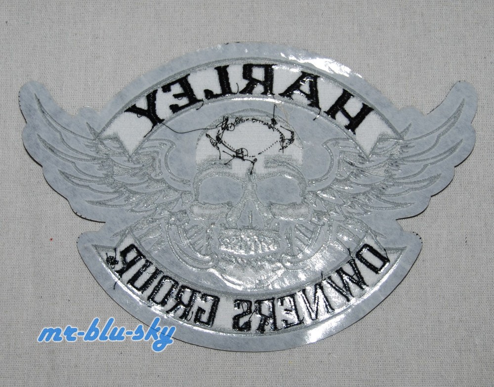 Small Winged Silver Skull Patch ~ Harley Davidson Owners Group H.O.G.
