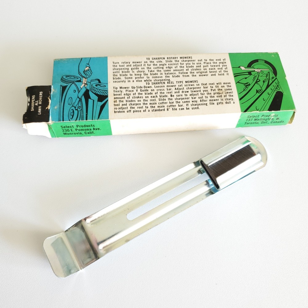 Vintage 1960 Selectool Master Sharpener Original Box & Select Mower Sharpener