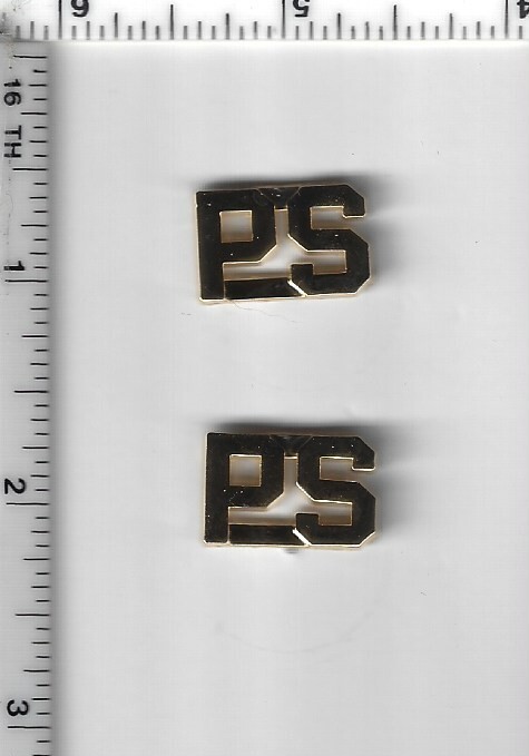 Public Safety "PS" Collar Brass Set - clutch back