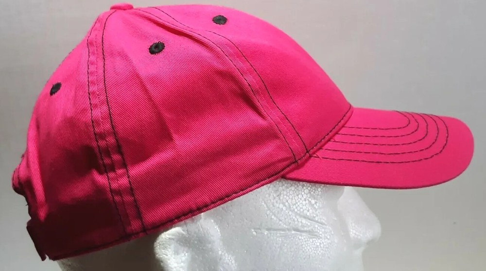 Bright Pink Ball Cap Hat Plain Strapback Adjustable Womens One Size Fits Most