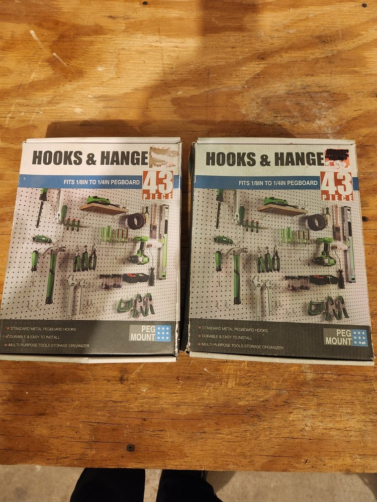 2 Sets of 43-Piece Peg Board Hook Sets