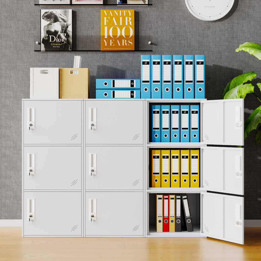 2 Door Vertical Stackable Storage Cabinet with Lock,Anti-Failing Device