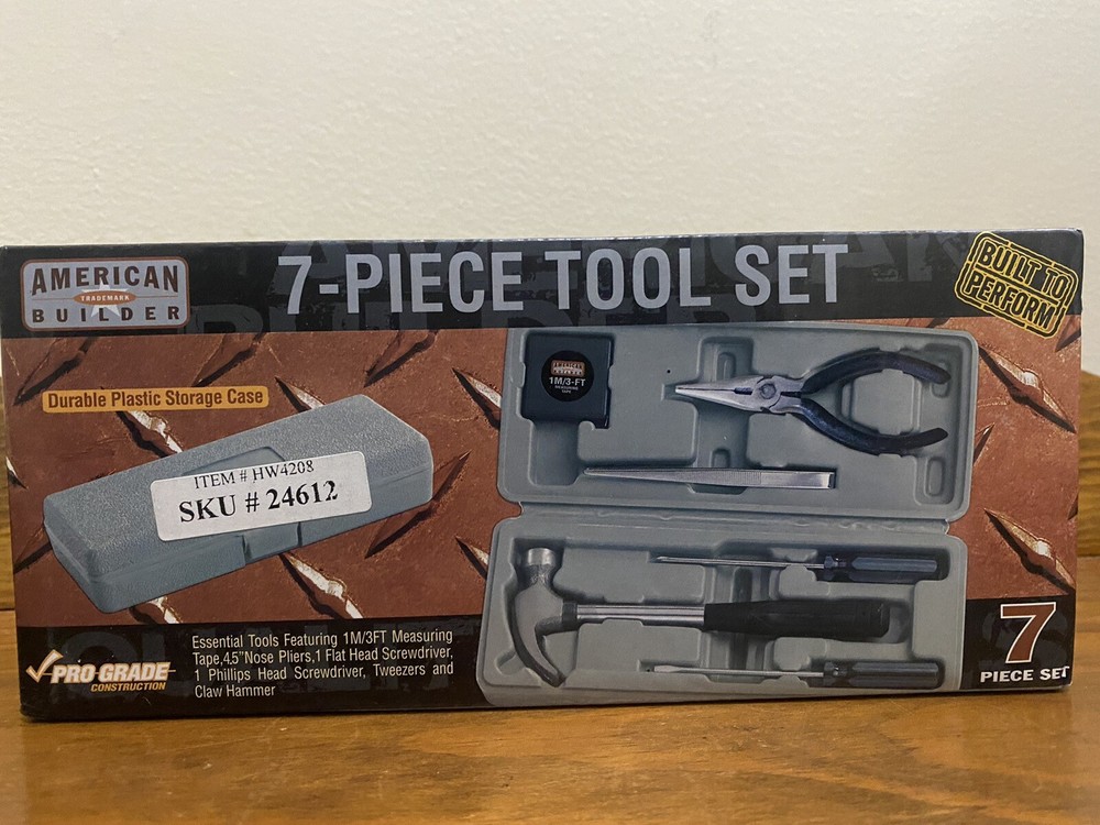 American Builder 7 Piece Tool Set For Home Office Camping