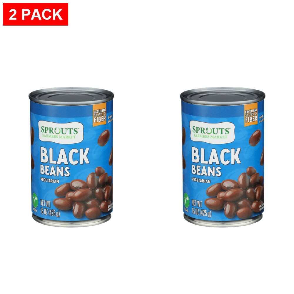 2 Pack - Sprouts Black Beans 15 oz