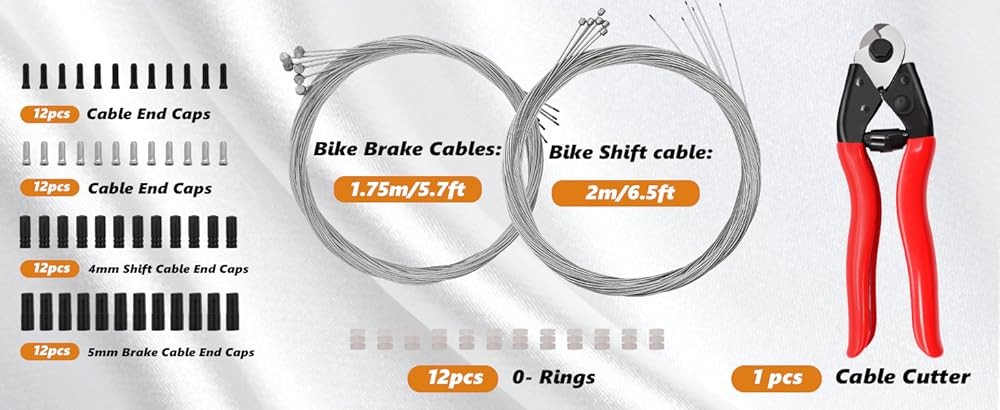 Mannk Universal ycle Cable Kit - Shift & Brake Cable Housing with End