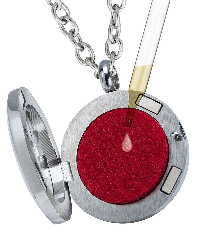 Essential Oil Diffuser Necklace Locket Aromatherapy Set With Stress Relief Blend