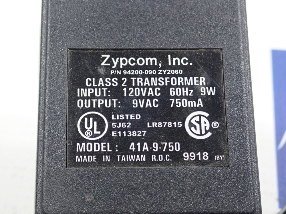 ZYPCOM 94200-090 ZY2060 CLASS 2 TRANSFORMER MODEL 41A-9-750