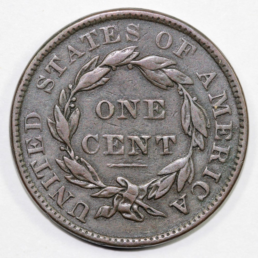 1837 1c N-2 Coronet or Matron Head Large Cent