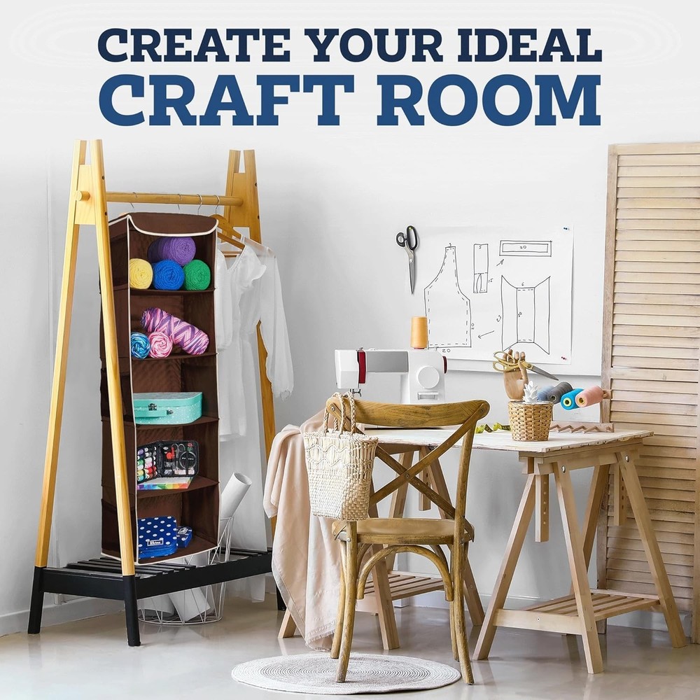 5-Shelf Hanging Closet Organizer - Stylish Space-Saving Solution for Closets