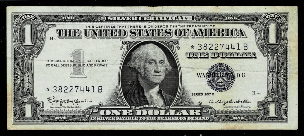 ***STAR*** 1957-B  $1 SILVER CERTIFICATE NOTE~VF