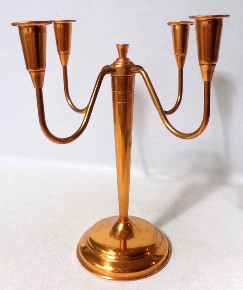 Arts & Crafts Copper Candelabra