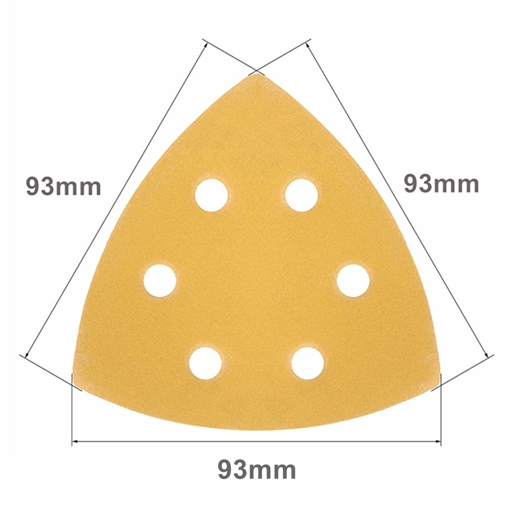 240PCS 60-320 Grit 6 Hole Oscillating Multi-Tool Hook Loop Triangle Sanding Pads