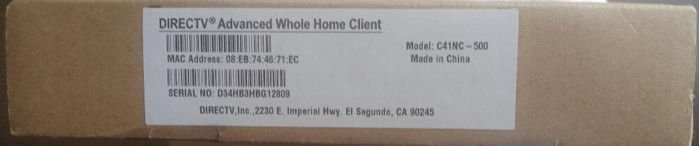 Direct TV C41NC-500 Advanced Whole Home Client C41 *NEW*