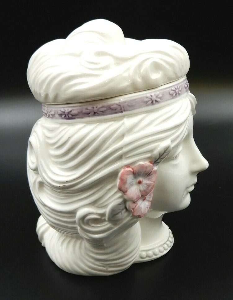 VINTAGE SIGMA BELLE EPOQUE WHITE CERAMIC DECORATIVE CONTAINER