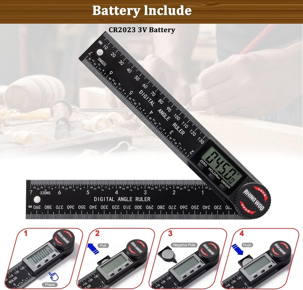 7 Inch Digital Angle Finder Protractor – Essential Tool for Woodworking & DIY
