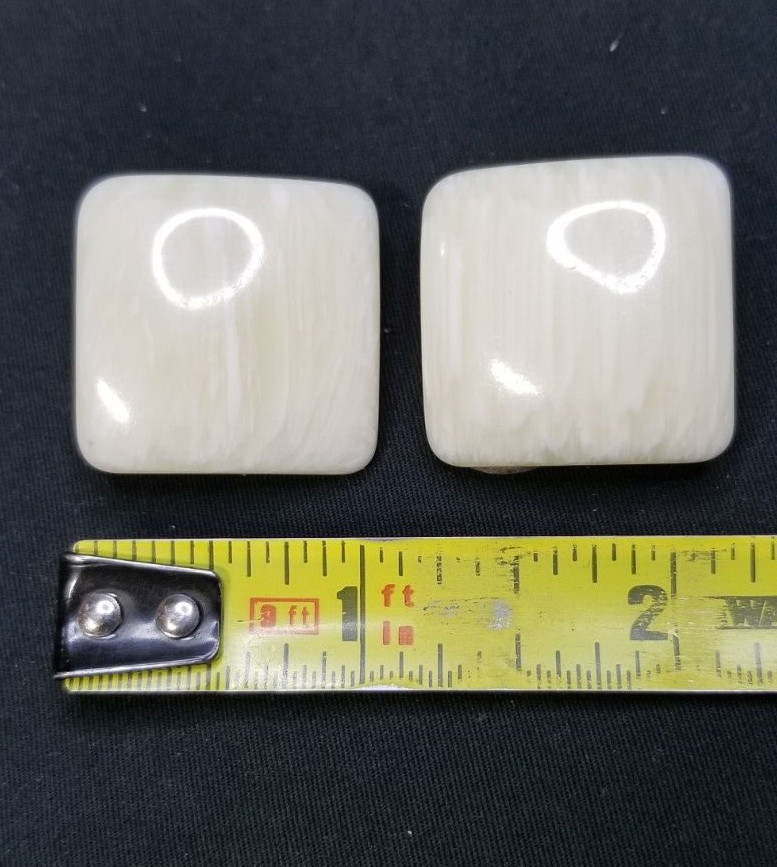 Vintage Natural Scolecite Square Shape Earrings