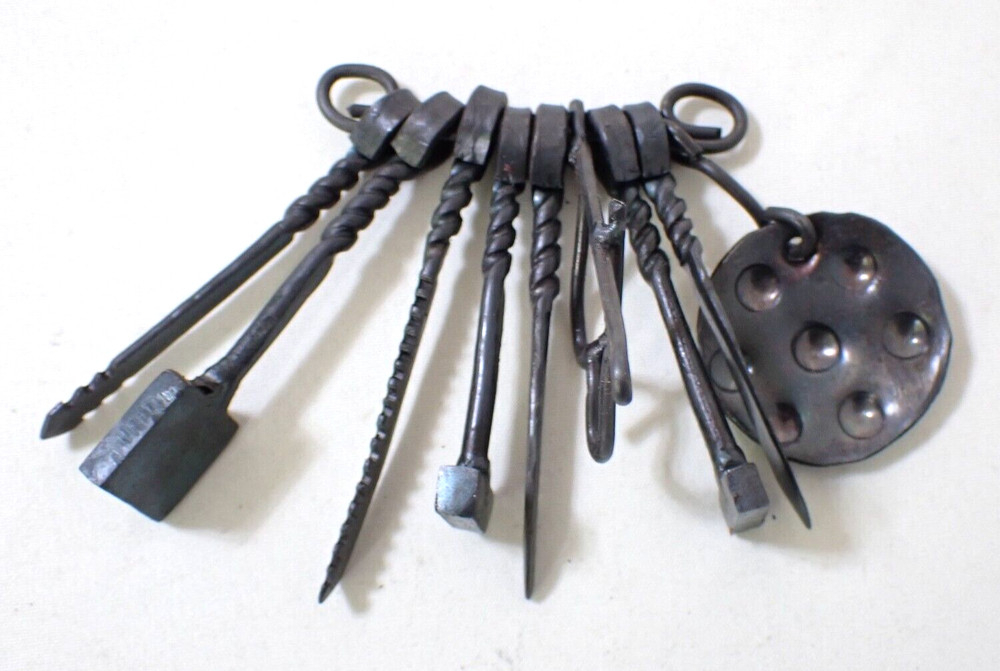 Mongolian Shaman Exorcism protective miniature tools weapons Hand made Iron NEW