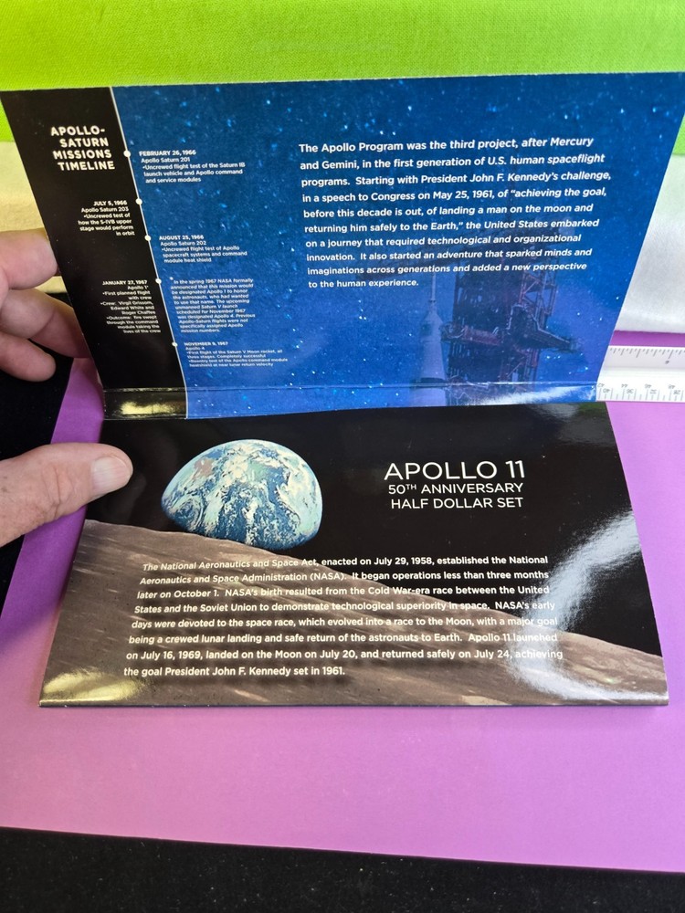 2019 Apollo 11 50th anniversary Half dollar set in Error packaging from Mint.