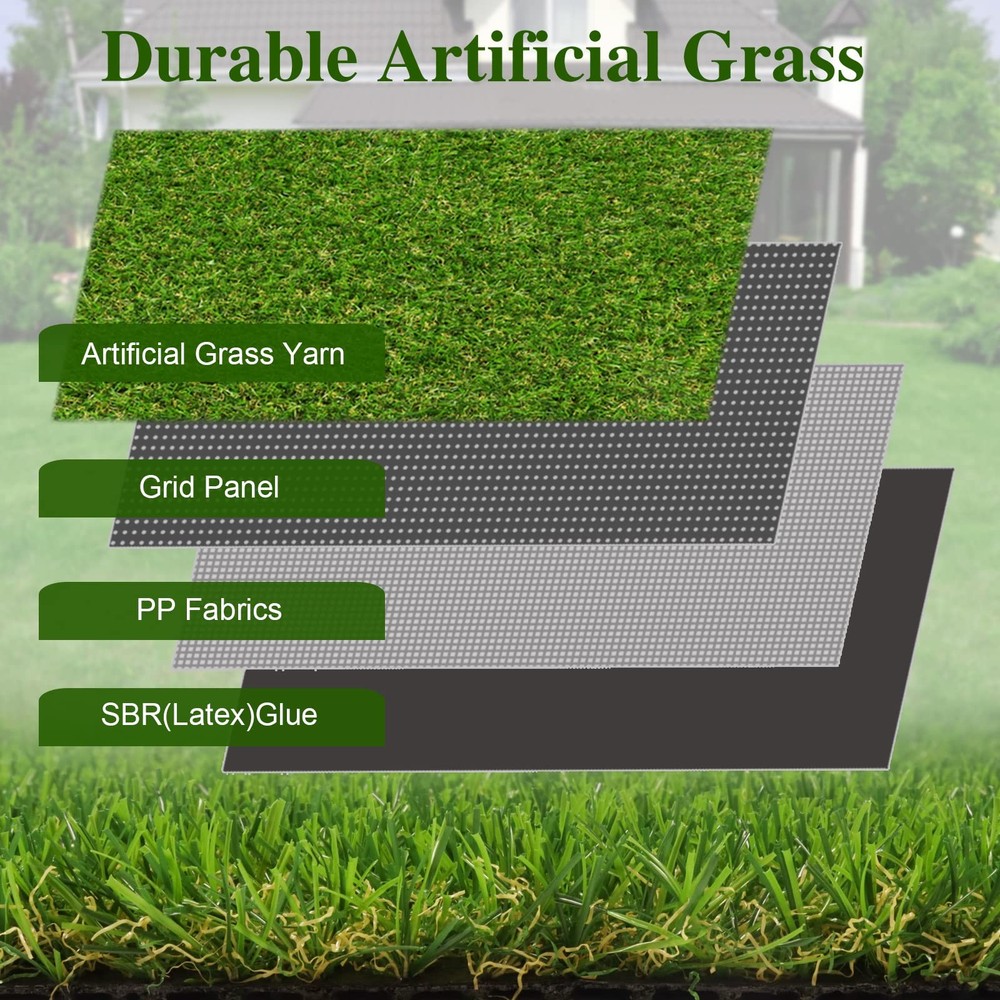 Weidear Artificial Turf Grass 4 ft x 6 ft, 4' x 6' (Rectangular), Green