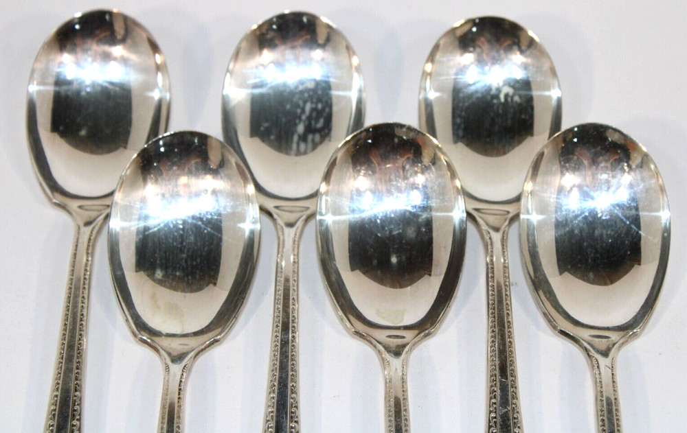 6 CAVALIER silverplate CVR1 Sugar Spoons