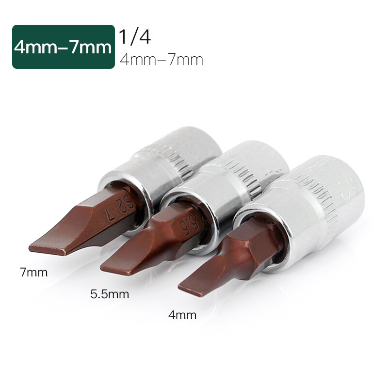 1/4" Phillips Pozi Hex Torx Flat Bits Screwdriver Set Ratchet L-Bend Bar Handle