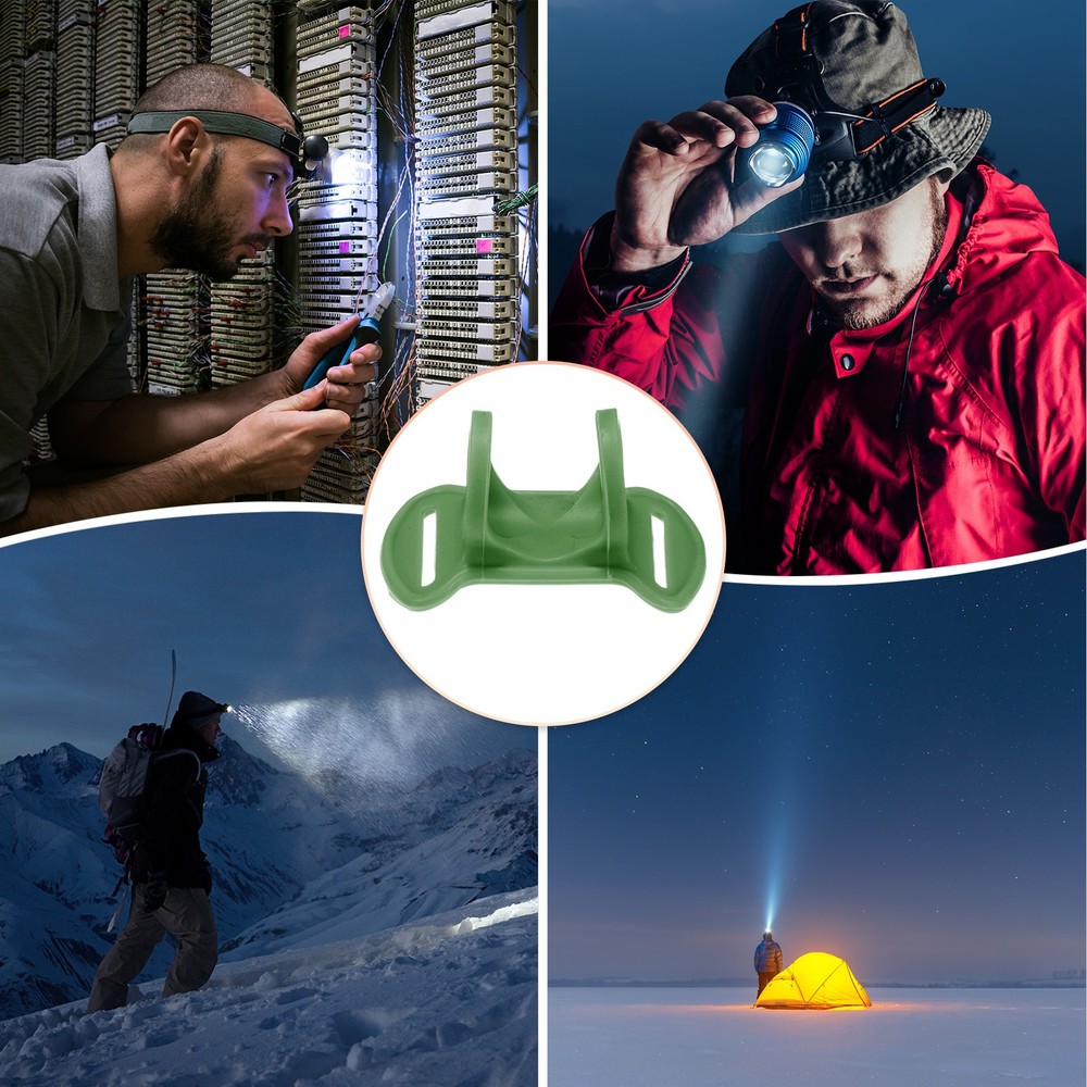 4-Pack Headlamp Flashlight Holder, 0.98"/25mm High Elastic Silicone Green