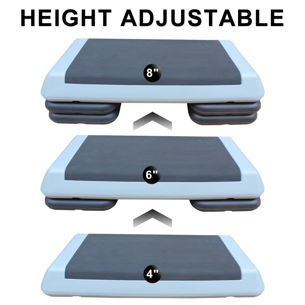 Adjustable Aerobic Stepper w/ 4 Risers, Non-Slip Platform, 550lb Capacity