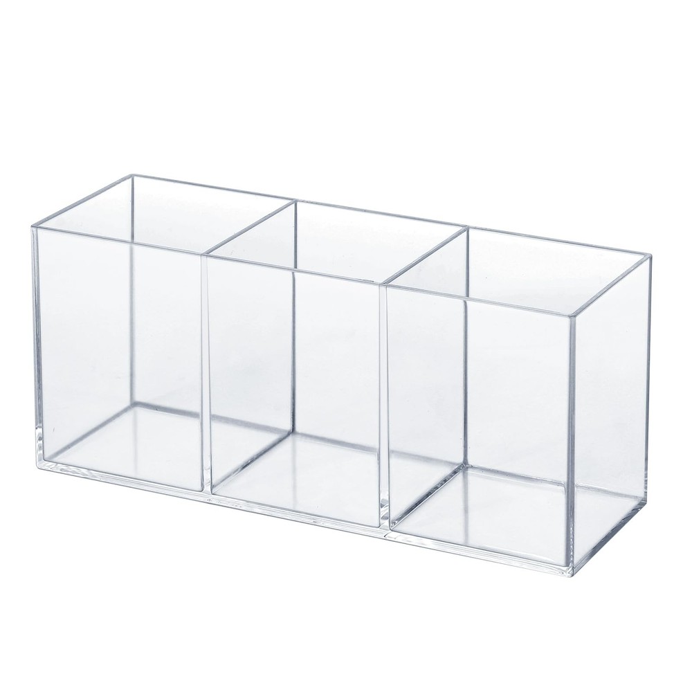 Clear Acrylic Silverware & Pen Organizer Caddy, Transparent Plastic Silverwar...