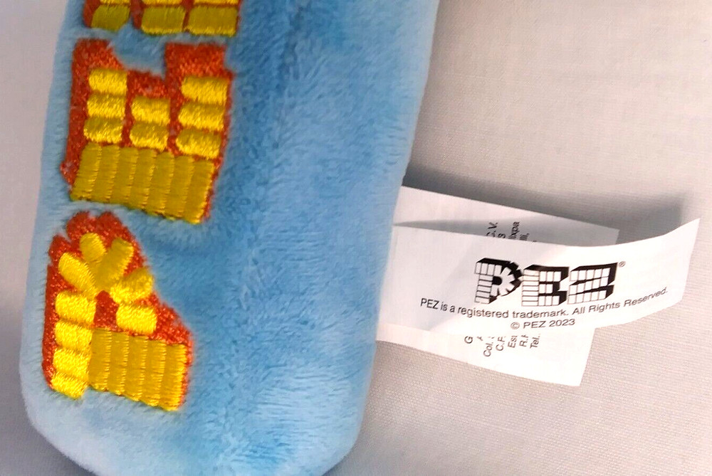 PEZ Chick Easter Plush 7 '' Tall 2'' Thick Yellow Blue Embroidered Features Ruz