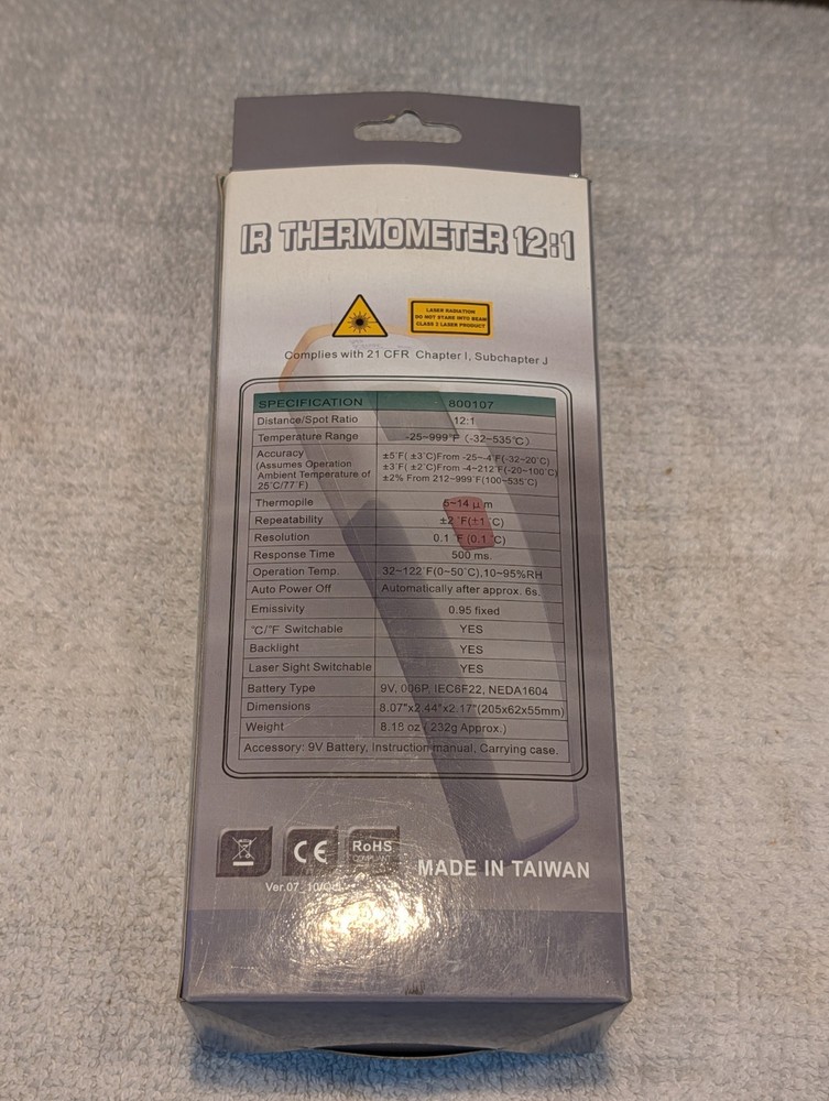 Sper Scientific IR 12:1 Thermometer 800107