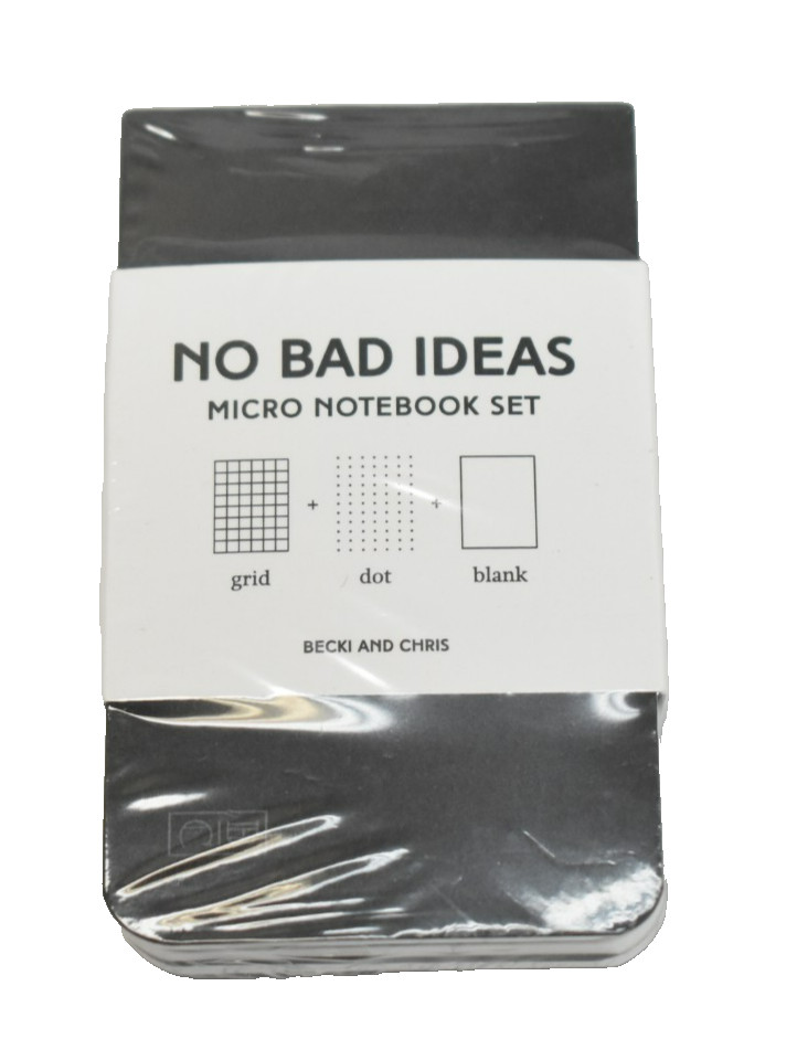 No Bad Ideas Micro Notebook Set Becki and Chris 3 Pack Grid + Dot + Blank