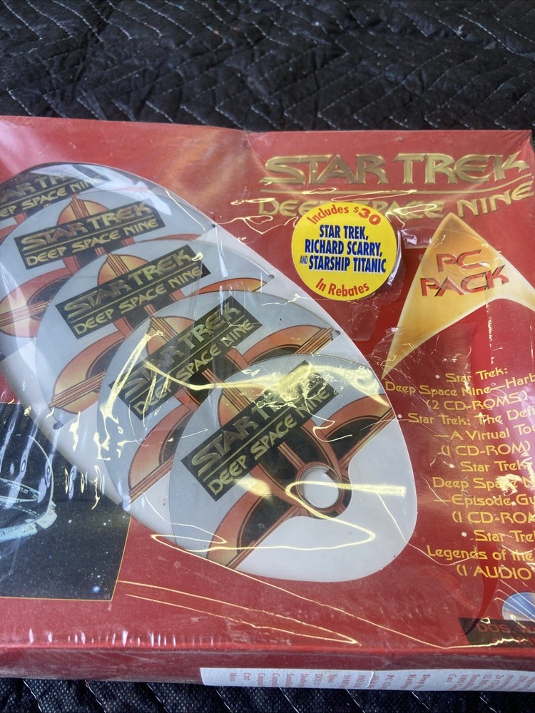 Sealed 1998 Star Trek Deep Space Nine PC Pack Big Box 5 Disc Game Set NEW