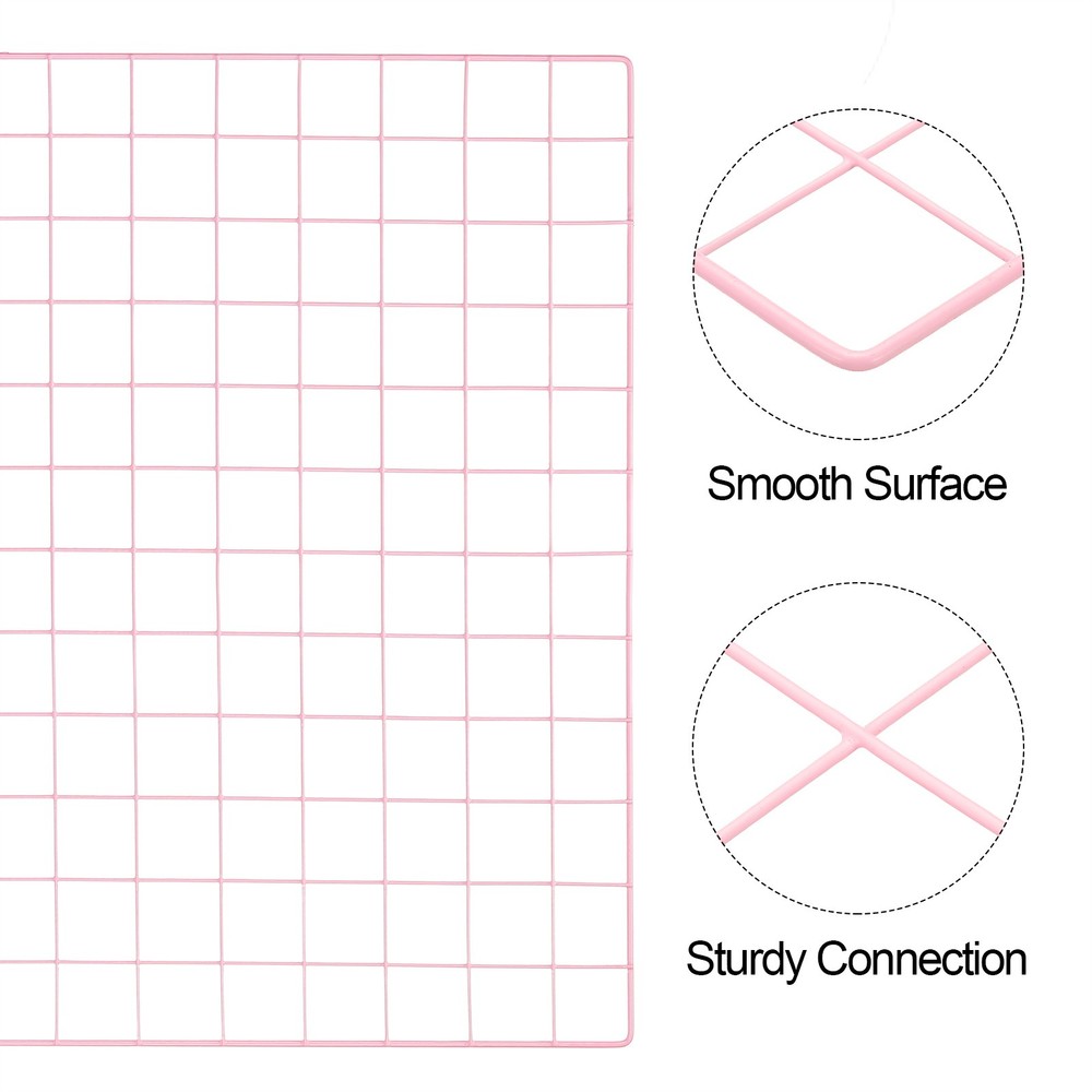 31.5"x24" Wire Grid Panel, 2 Pack Wall Grid Decorative Board Photo Display Pink