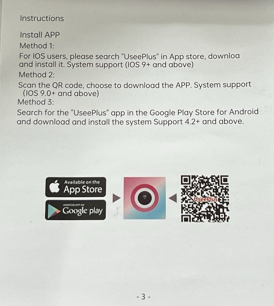 Inspection Camera 6 LED 1920p App- IOS/Android Endoscope Borescope Working EUC