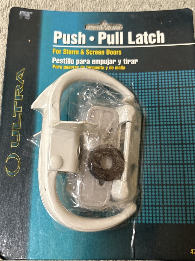 Vintage Ultra Hardware 47074 Push Pull Latch For Storm & Screen Doors White