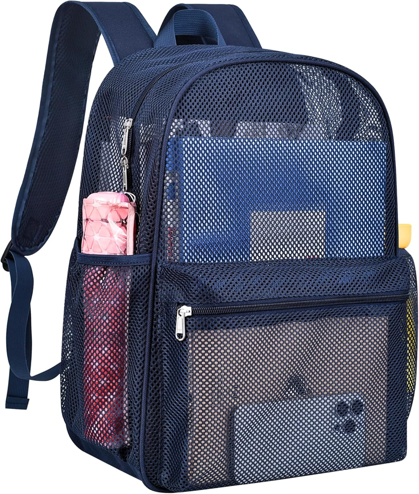 Mesh Backpack Lightweight See through Backpack for Commuting Swimming Travel Bea