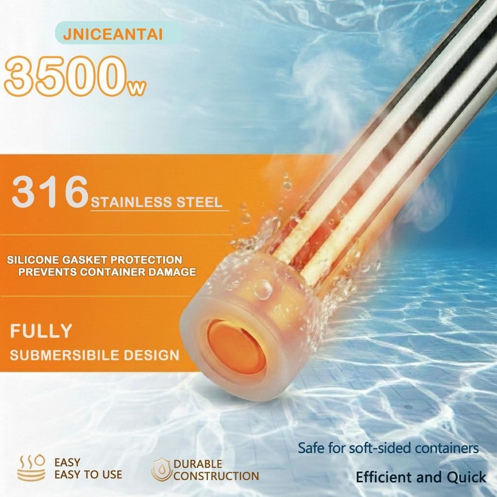 3500w Portable Hot Tub Heater with Thermostat for Bathtub/Ground Pools 240v