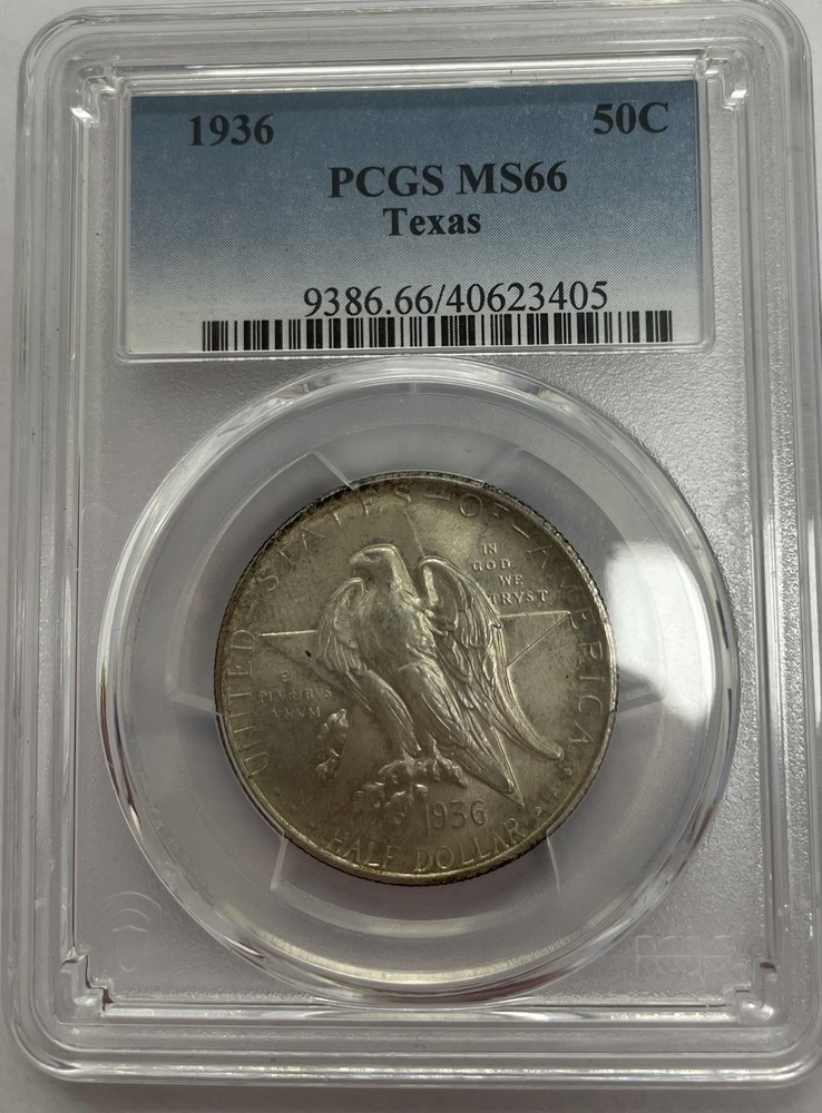 1936 Texas Commemorative Silver Half Dollar PCGS MS66