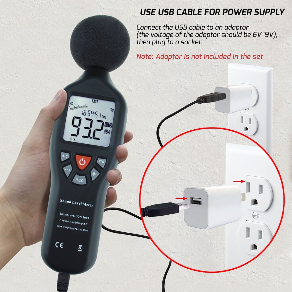 New Handheld Sound Level Meter Data Logging Function Backlit Display Datalogger