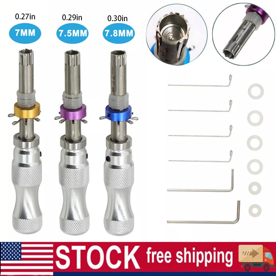 Locksmith Tools 3 Pcs 7 Pin Advanced Tubular Lock Tool Set for Padlock Tool