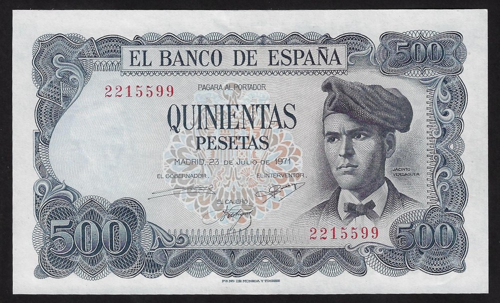 SPAIN  500 PESETAS  1971   P- 153   UNC