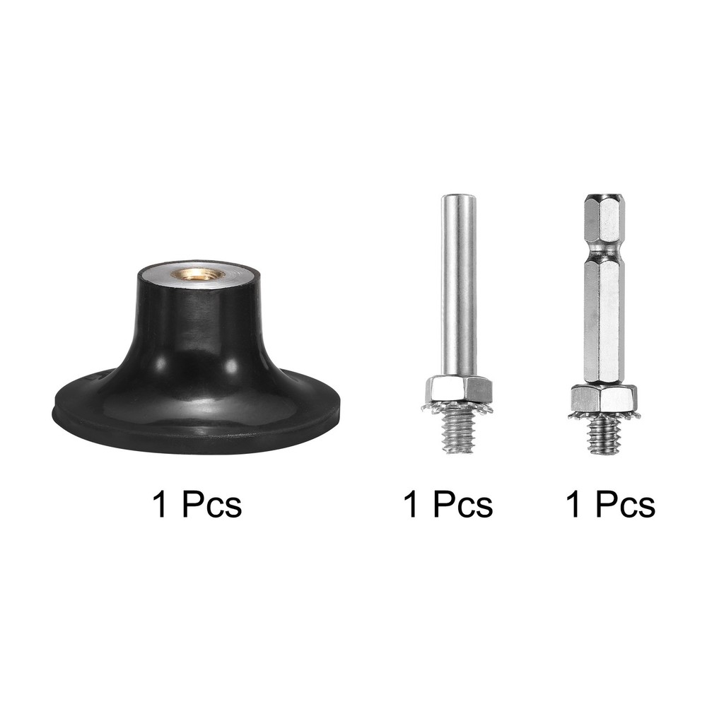 2" Discs Pad Holder Quick Change Discs 1/4" Shank Mandrel, Black, 1Set