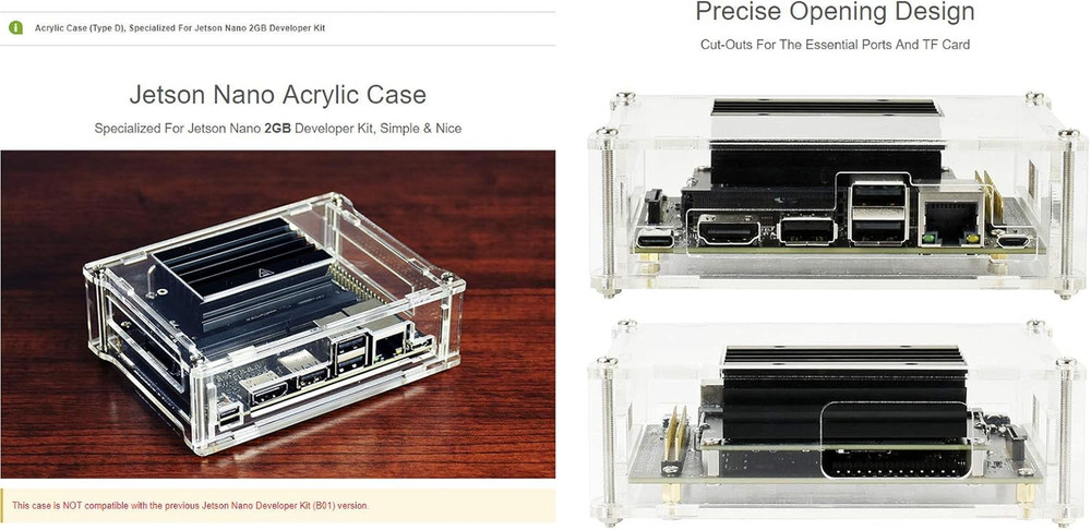 Acrylic Clear Case Enclosure Specialized for Jetson Nano 2GB Developer Kit（Case