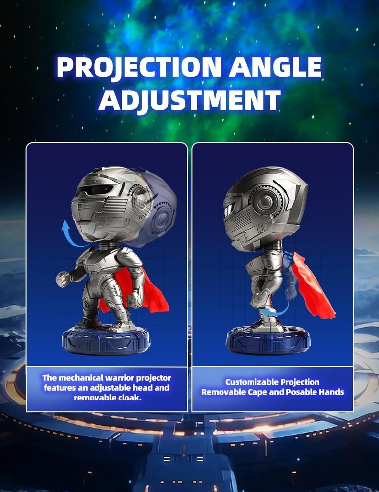 Mech Warrior Space Timer Starry Nebula LED Lamp Star Galaxy Projector New