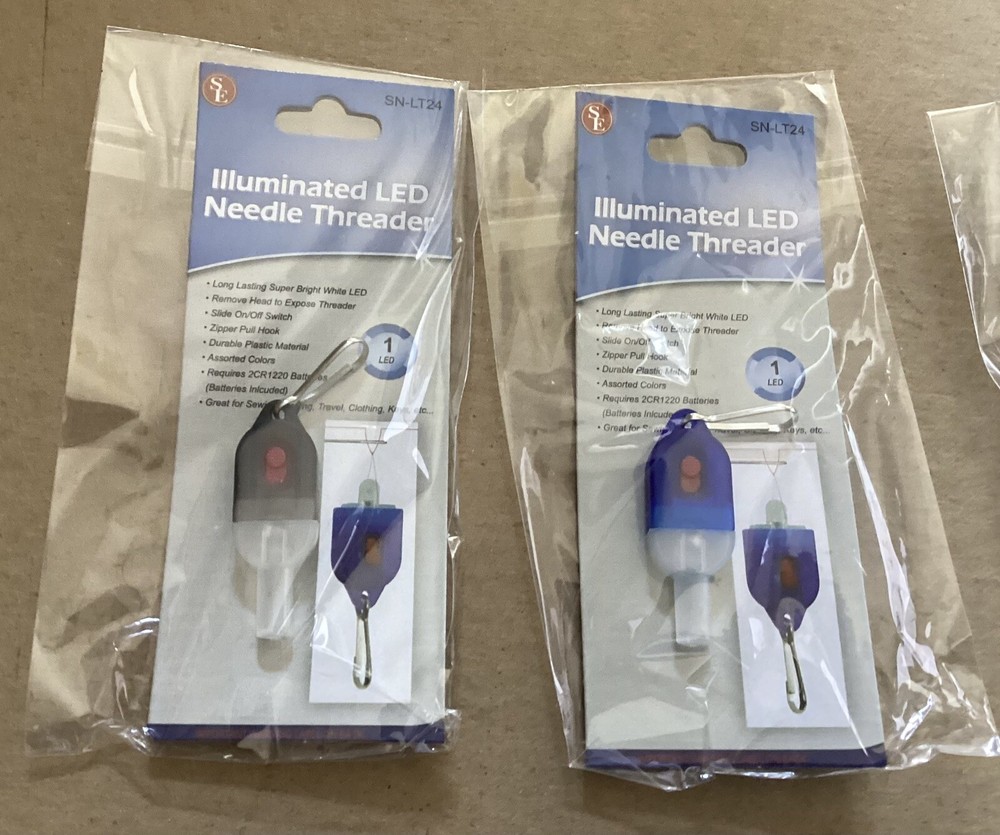 Lot Of 4 SE Illuminated LED Needle Threader