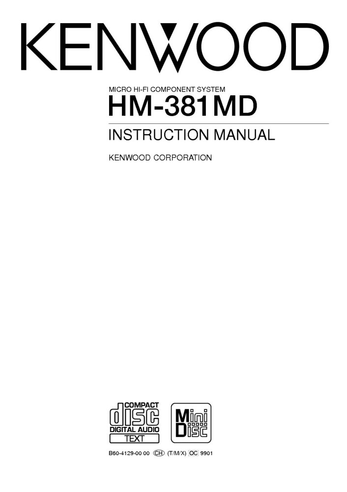 Kenwood HM-381-MD Component System Owners Instruction Manual