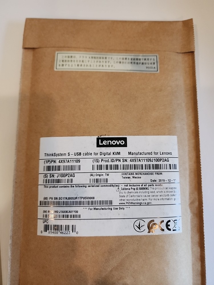 Lenovo 4X97A11109 Thinksystem Single-USB Conversion Cable for Digital KVM