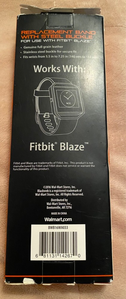 Blackweb replacement band for fitbit blaze with steel buckle